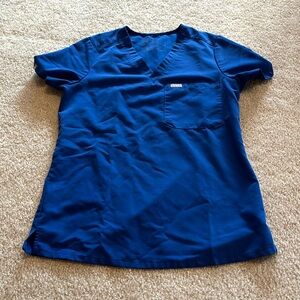 Figs XS scrub top blue